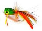 Orange and Green Frog Popper Bass Bug