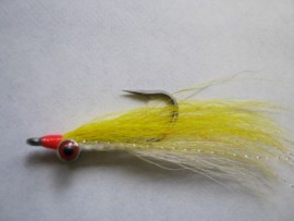 Clouser Minnow Yellow/White  Gamakatsu Hook Enamel Bead eyes